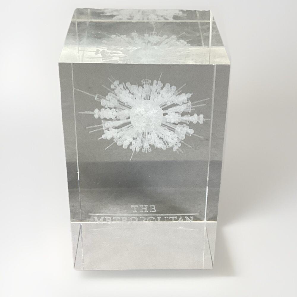 The Metropolitan Opera 3D Laser Crystal Glass Block Paperweight